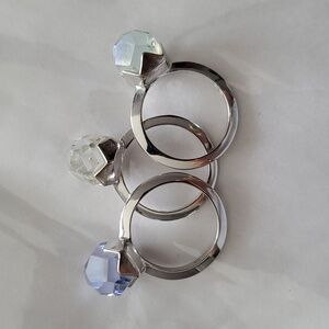 Swarovski Ring Set (Trio) can be worn separately or together. Size: 55 (7.5)